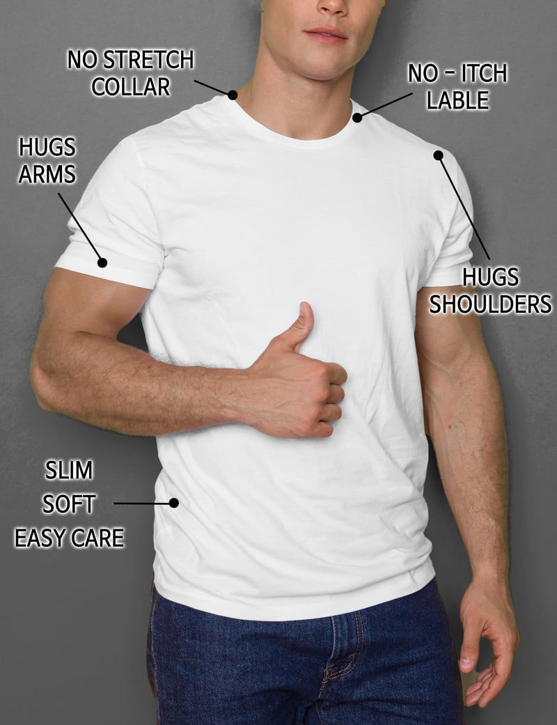 H2H Mens Everyday Stlye Outfit Round Neck Basic T-Shirt Black US L/Asia XL (CMTTS0198) - Image 4